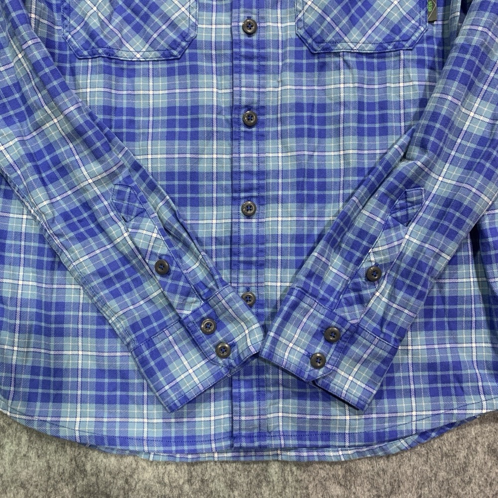 Stio Shirt Men's Blue Plaid Flannel Camping Outdoor Hiking Cotton (2237) -Size M - Picture 7 of 15